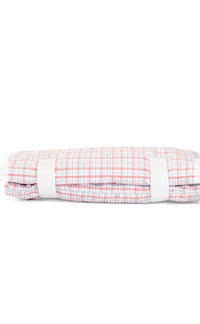 Red plaid TRVL nap mat