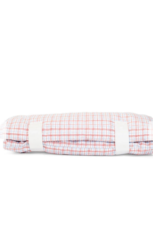 Red plaid TRVL nap mat