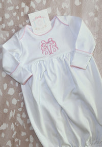 Newborn Picot Trim Gown