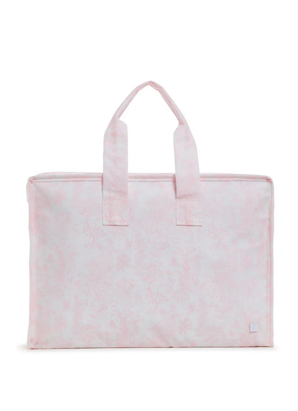 Pink bunny toile TRVL overnight tote bag