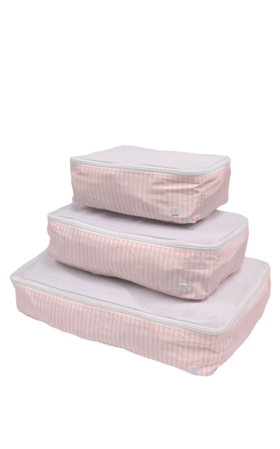 Pink Pimlico stripe TRVL packing cubes set