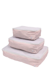 Pink Pimlico stripe TRVL packing cubes set