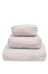 Pink Pimlico stripe TRVL packing cubes set
