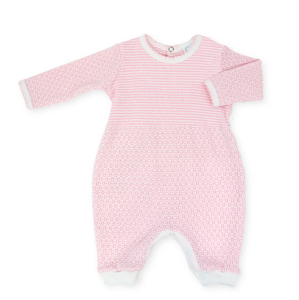 Pink long sleeve knit romper by Paty