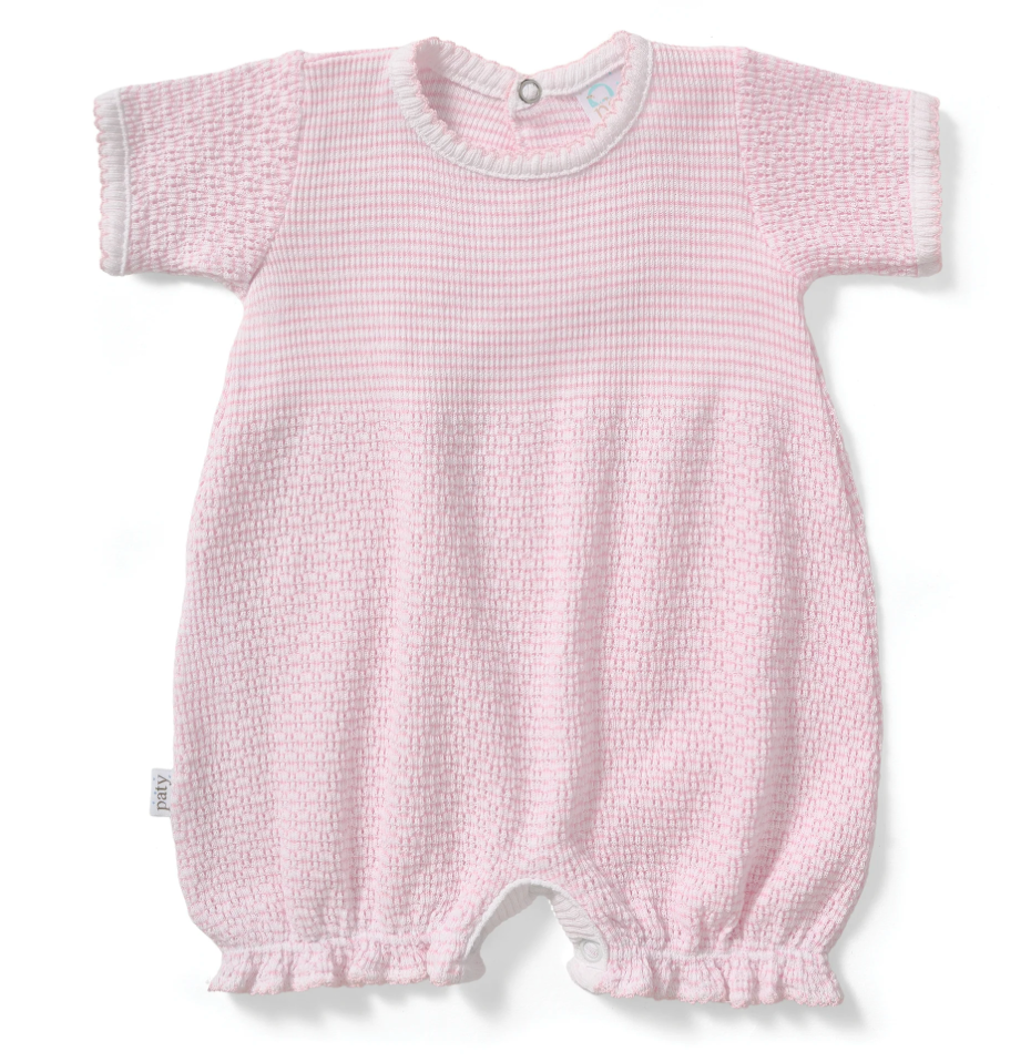 Pink knit ruffle hem bubble by Paty