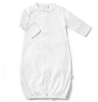 White organic cotton interlock converter gown by Paty