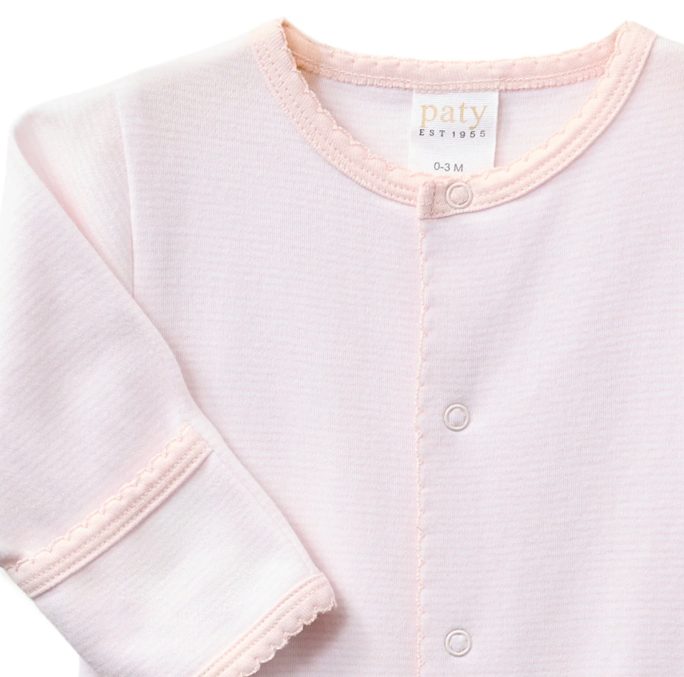 Pink stripe organic cotton interlock converter gown by Paty