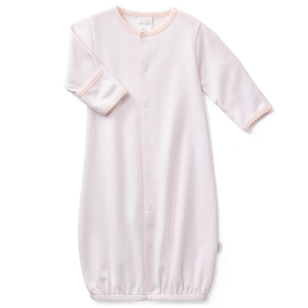 Pink stripe organic cotton interlock converter gown by Paty