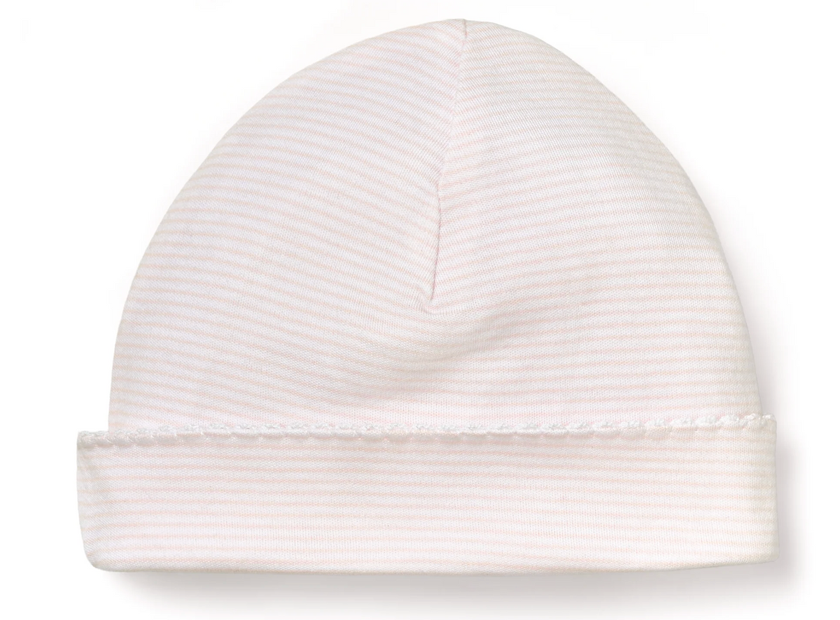 Pink stripe pima cotton beanie by Paty