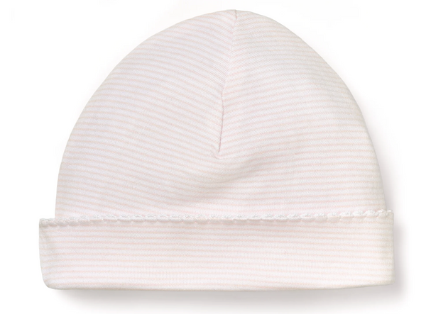 Pink stripe pima cotton beanie by Paty