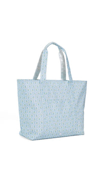 Blue petite fleur floral TRVL jumbo tote bag