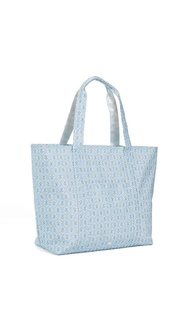 Blue petite fleur floral TRVL jumbo tote bag