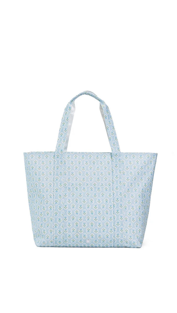 Blue petite fleur floral TRVL jumbo tote bag
