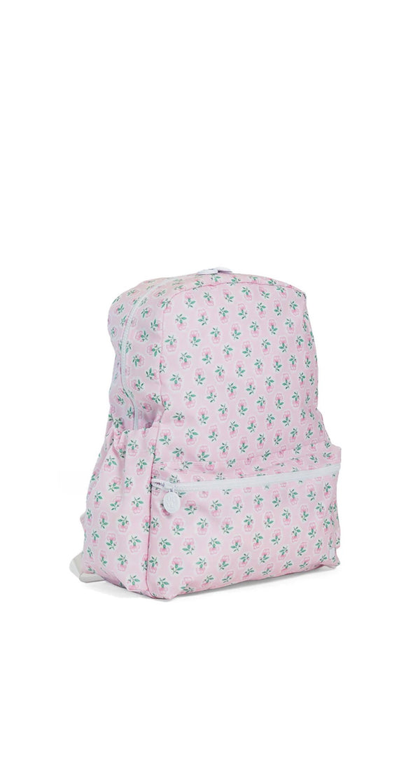Pink petite fleur floral TRVL Backpacker bag