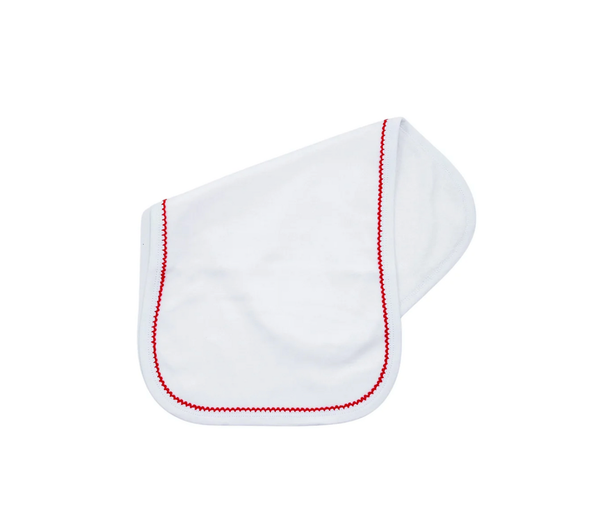 Picot trim baby burp cloth, available in pink and blue
