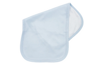 Picot trim baby burp cloth, available in pink and blue