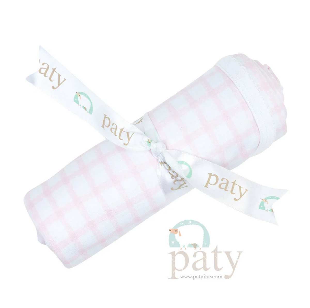 Pink gingham pima cotton baby blanket