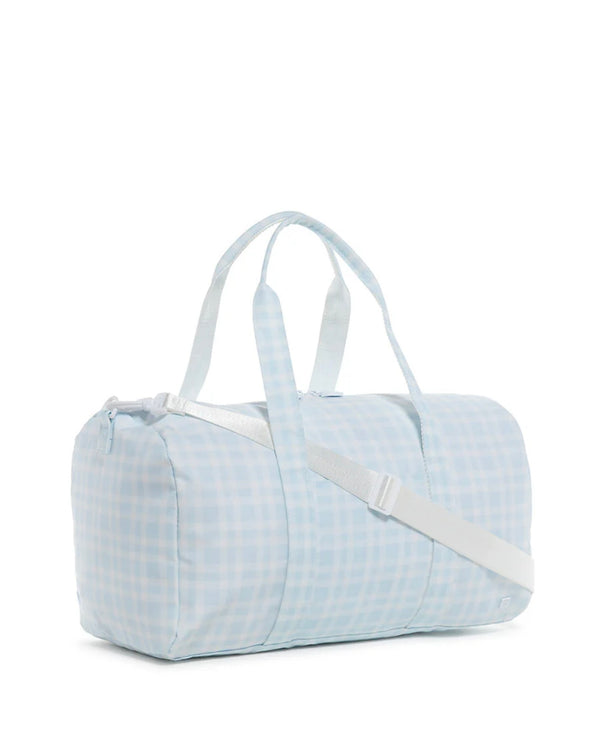 Blue Pimlico plaid TRVL Weekender duffel bag
