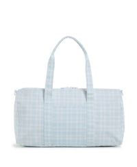 Blue Pimlico plaid TRVL Weekender duffel bag