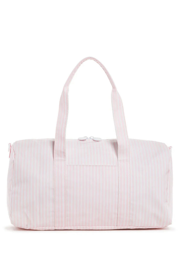 Pink Pimlico stripe TRVL Weekender duffel bag