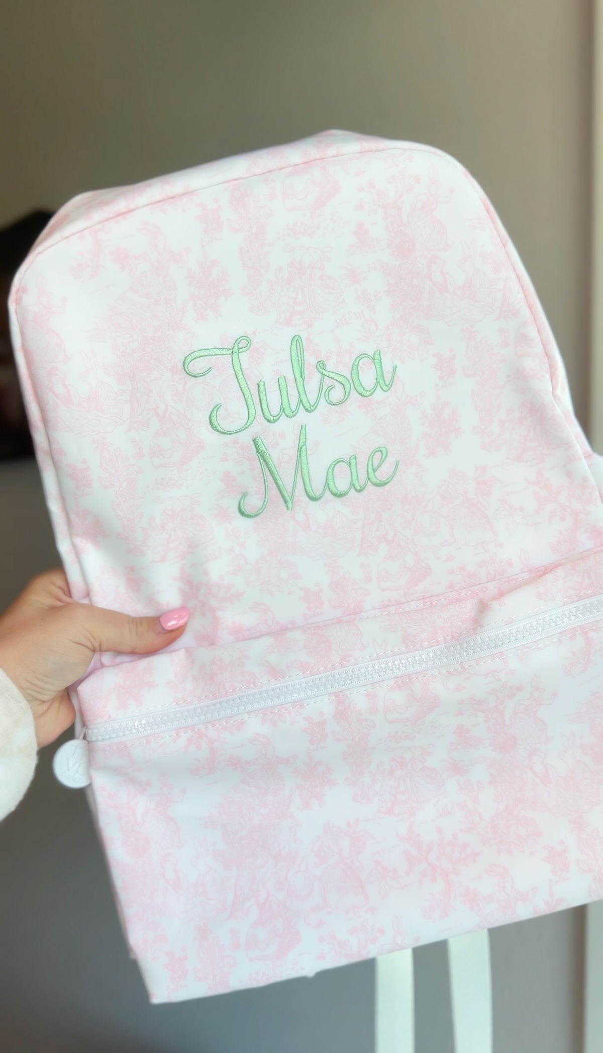 PINK BUNNY TOILE  BACKPACKER