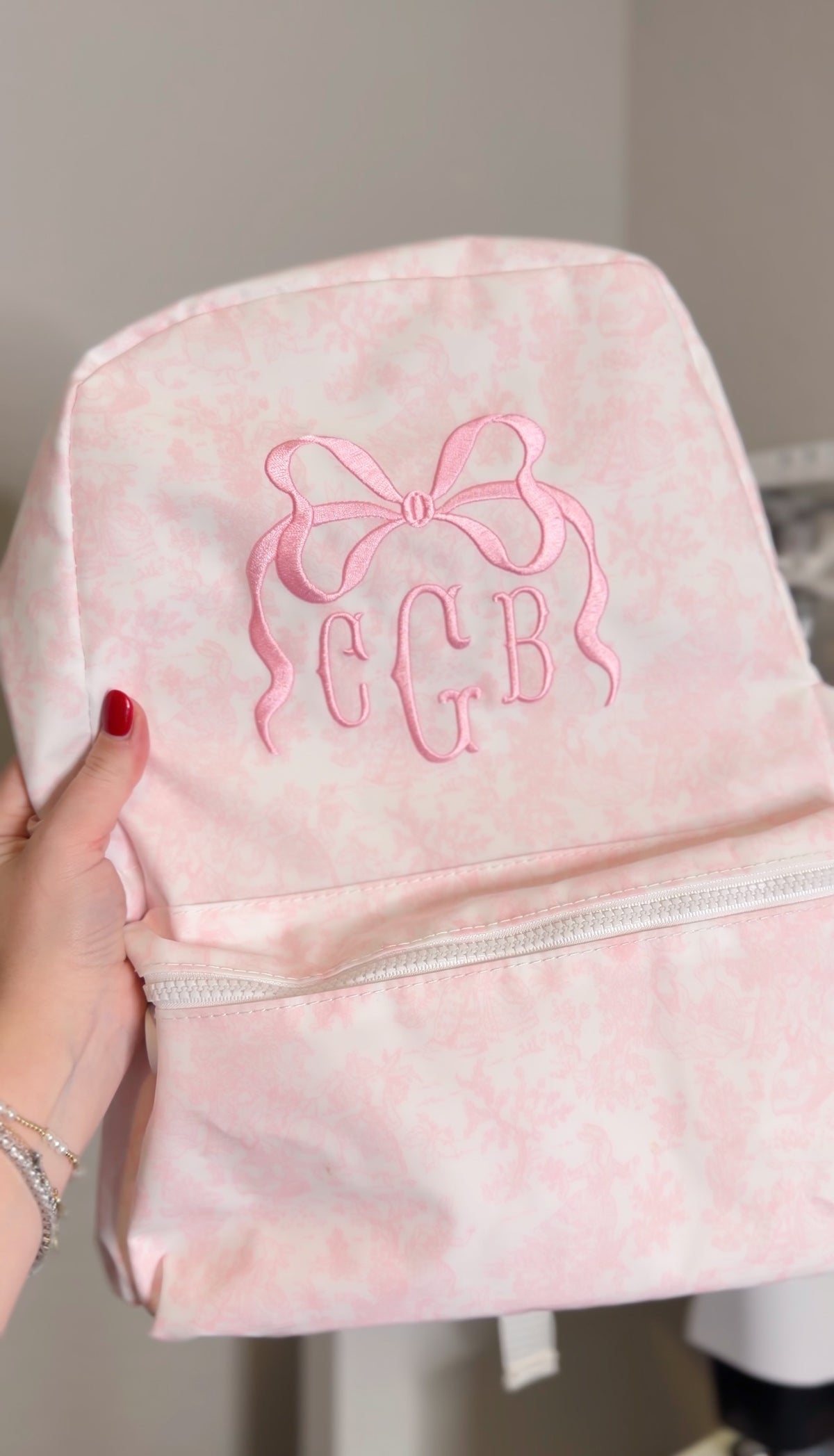 PINK BUNNY TOILE  BACKPACKER