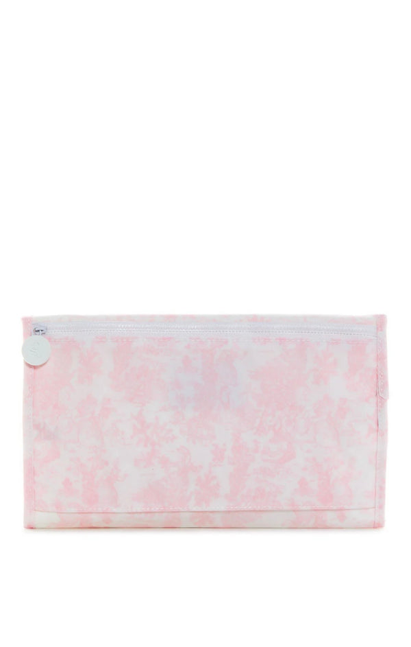 Pink bunny toile changing pad