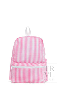 Hot pink gingham TRVL Backpacker bag