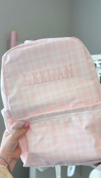 PINK PIMLICO PLAID  TRVL BACKPACKER