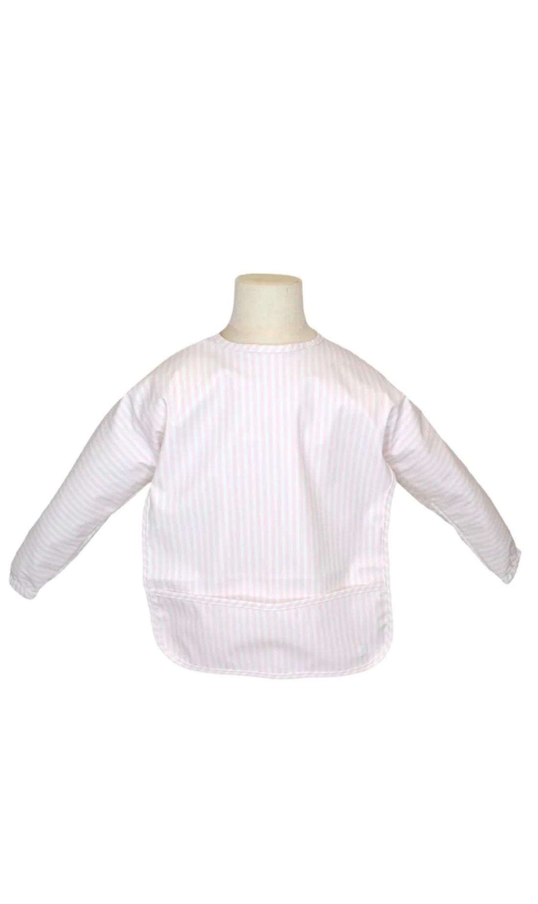 Pink Pimlico stripe TRVL Perfect Smock bib for baby