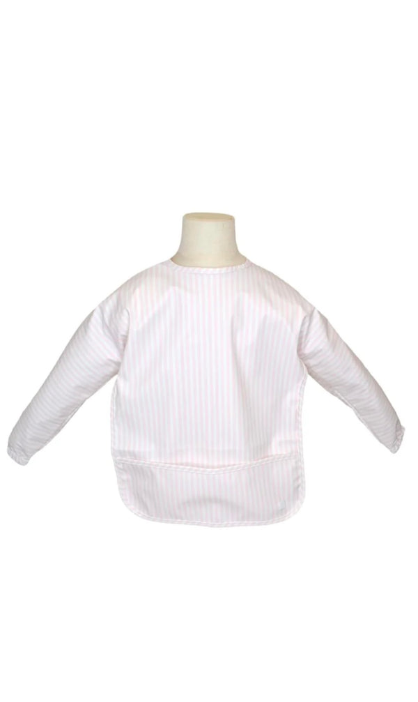 Pink Pimlico stripe TRVL Perfect Smock bib for baby