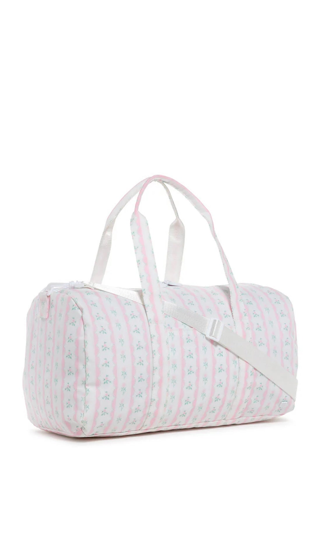 Pink ribbon floral TRVL Weekender duffel bag
