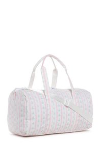 Pink ribbon floral TRVL Weekender duffel bag