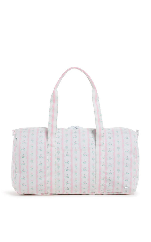 Pink ribbon floral TRVL Weekender duffel bag