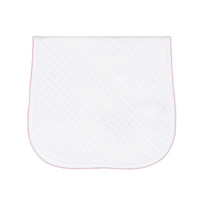 Pink trim basket weave burp cloth for baby
