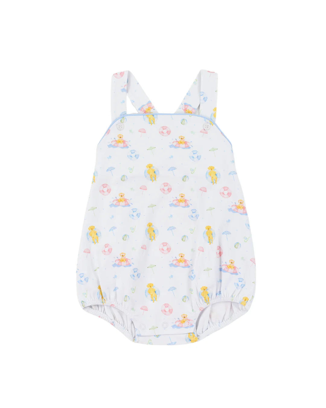 Baby romper with puppy  pattern on a white background