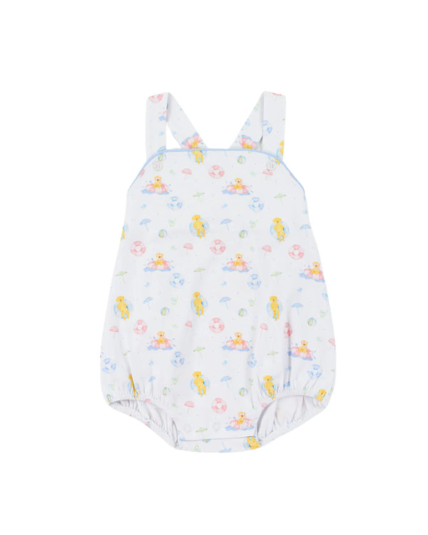Baby romper with puppy  pattern on a white background