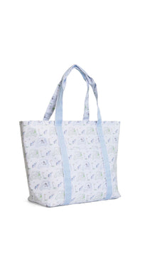 Blue golf print TRVL jumbo tote bag