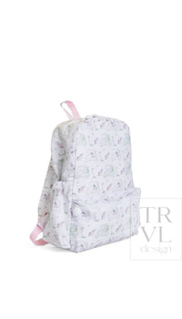 Pink golf print TRVL Backpacker bag