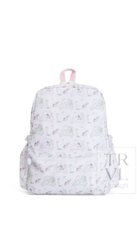 Pink golf print TRVL Backpacker bag