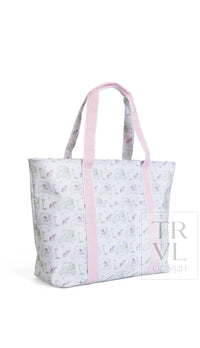 Pink golf print TRVL jumbo tote bag