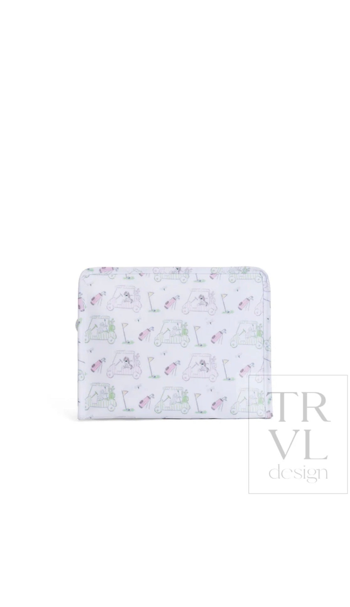 Pink golf print TRVL Roadie pouch