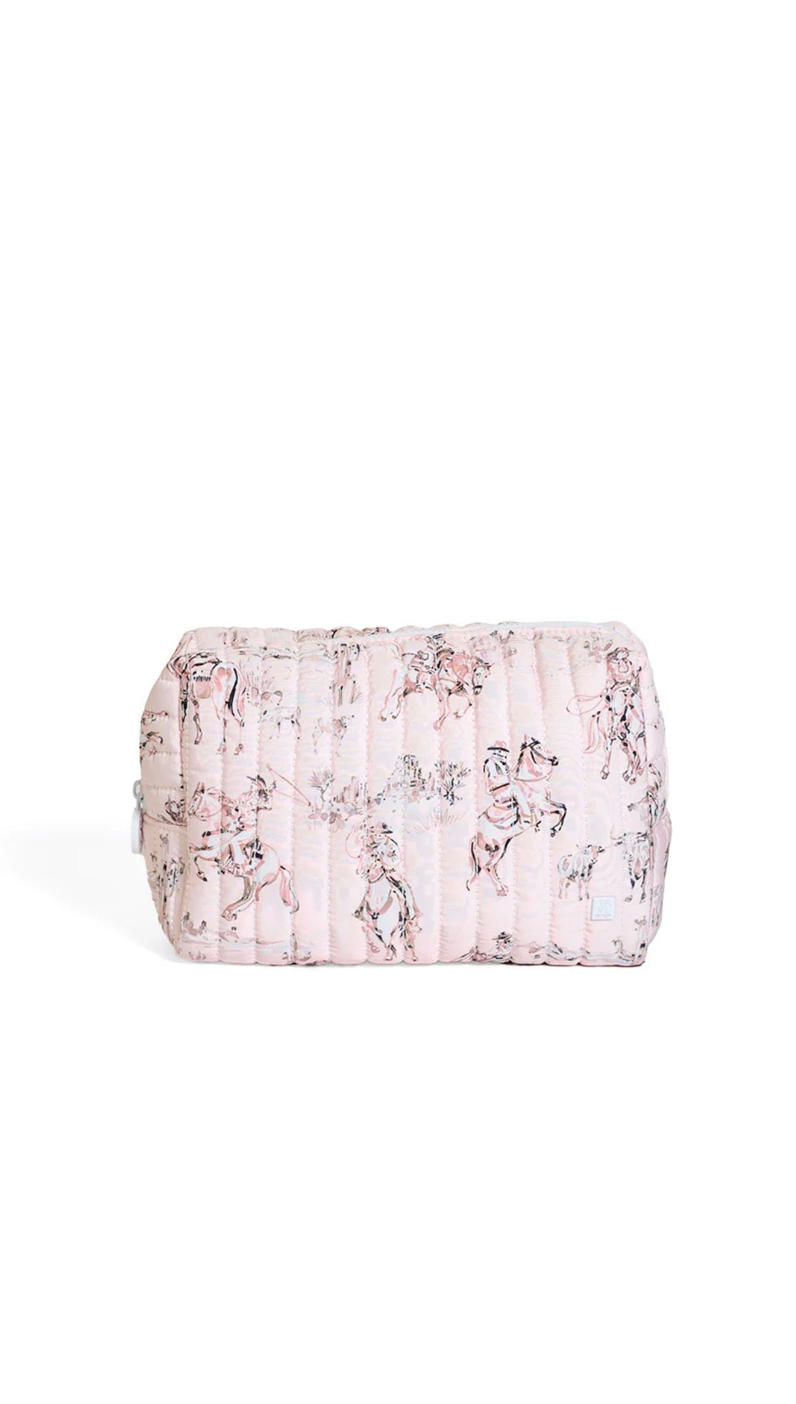 QUILTED COWGIRL TOILE PRINT BAG ON WHITE BACK GROUND