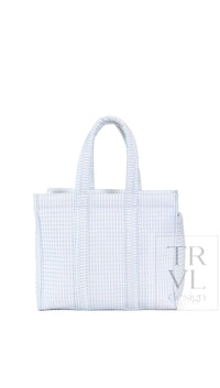 Blue Pimlico stripe quilted TRVL Go Go tote bag