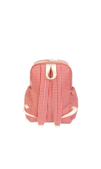 Red gingham TRVL Backpacker bag