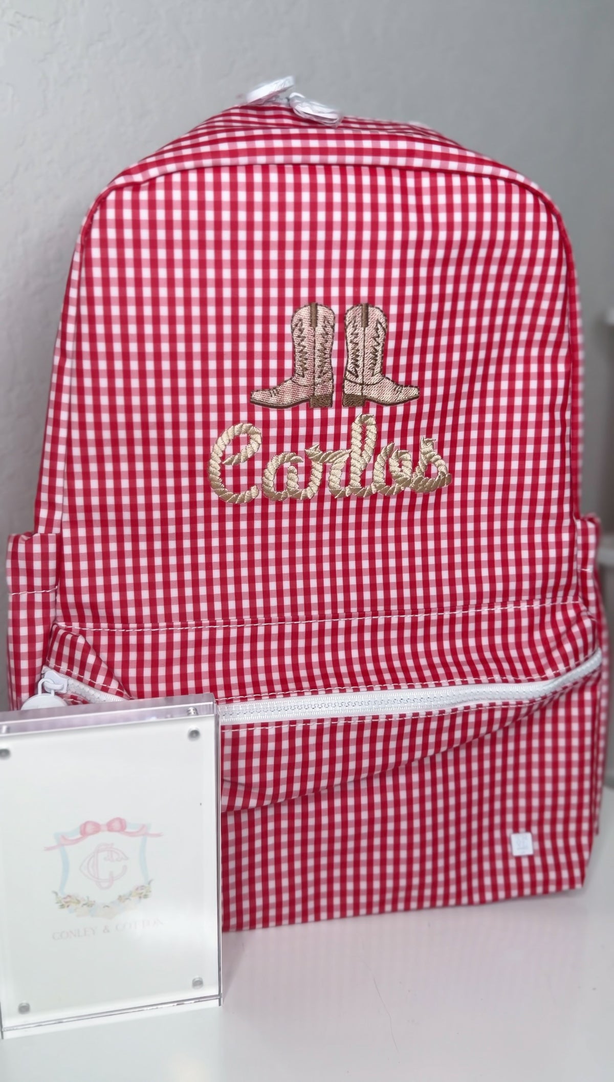 RED GINGHAM BACKPACKER