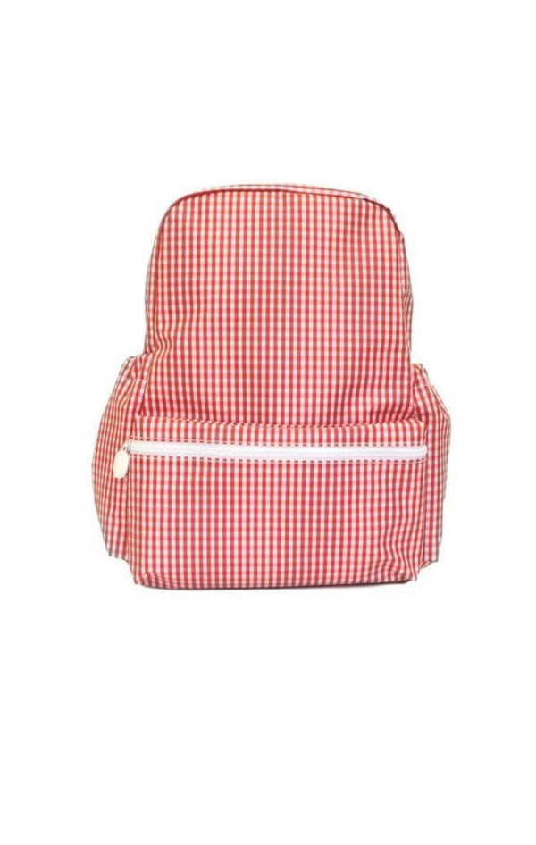 Red gingham TRVL Backpacker bag