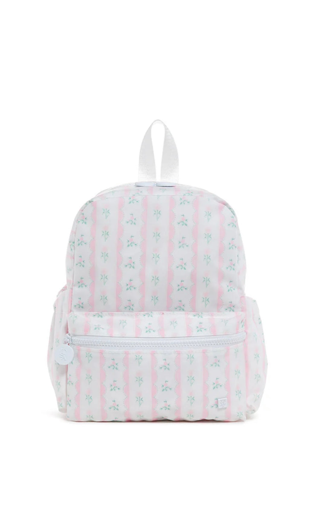 Pink ribbon floral mini TRVL Backpacker bag