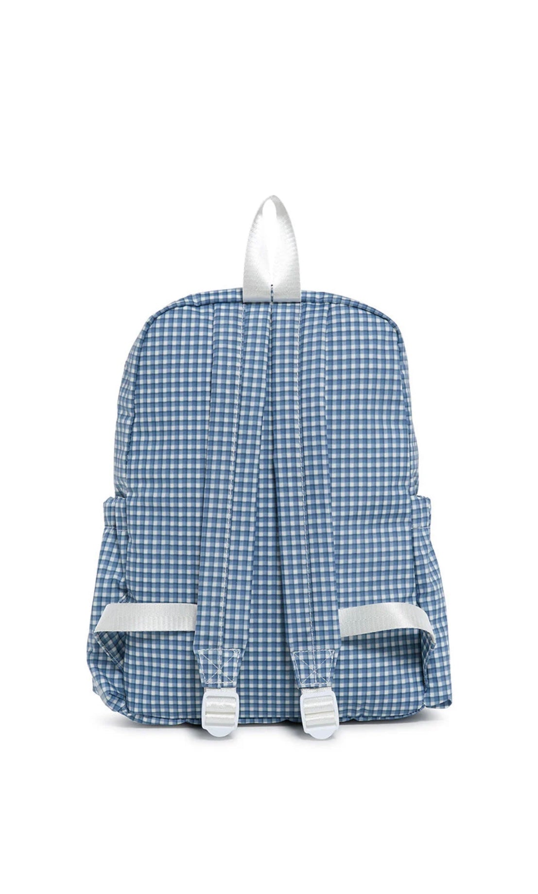 Indigo blue gingham rodeo check TRVL Backpacker bag