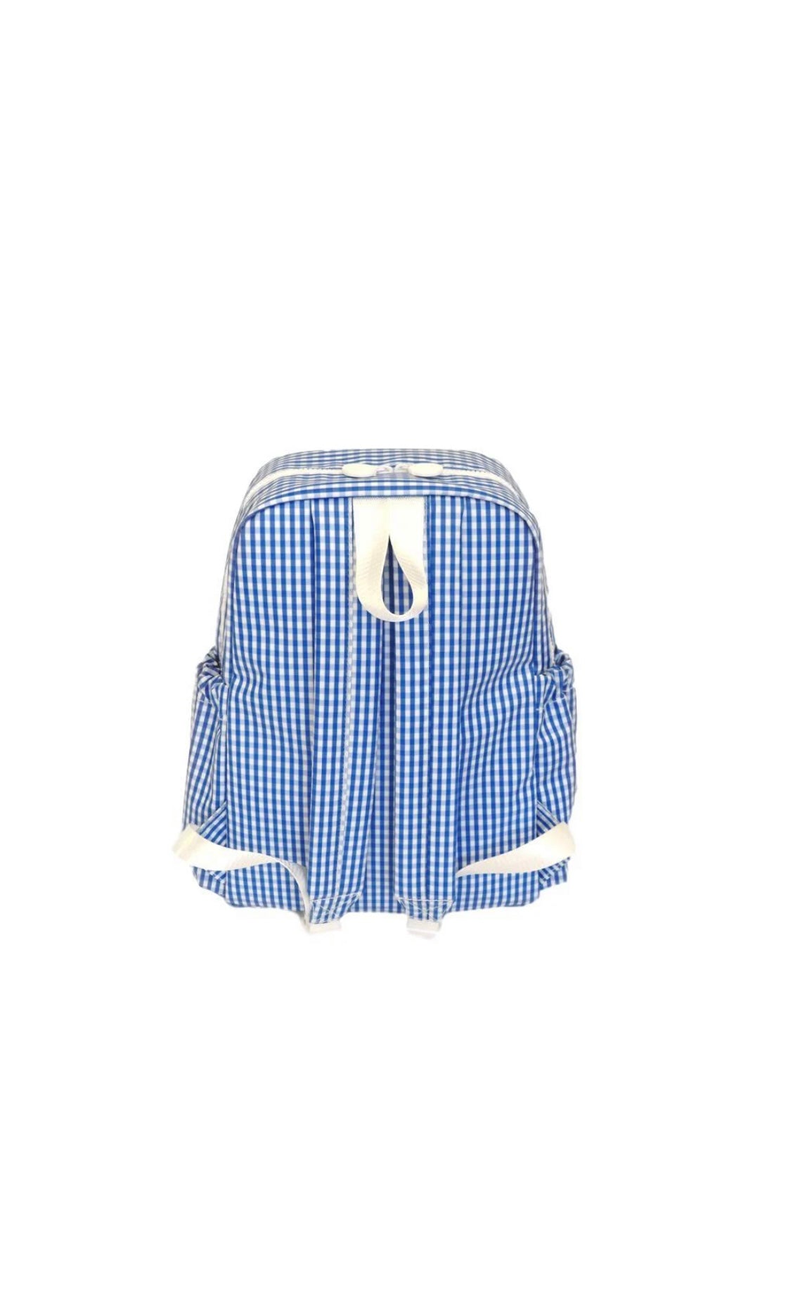 Royal blue gingham TRVL Backpacker bag
